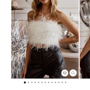 Faux Feather Crop Top